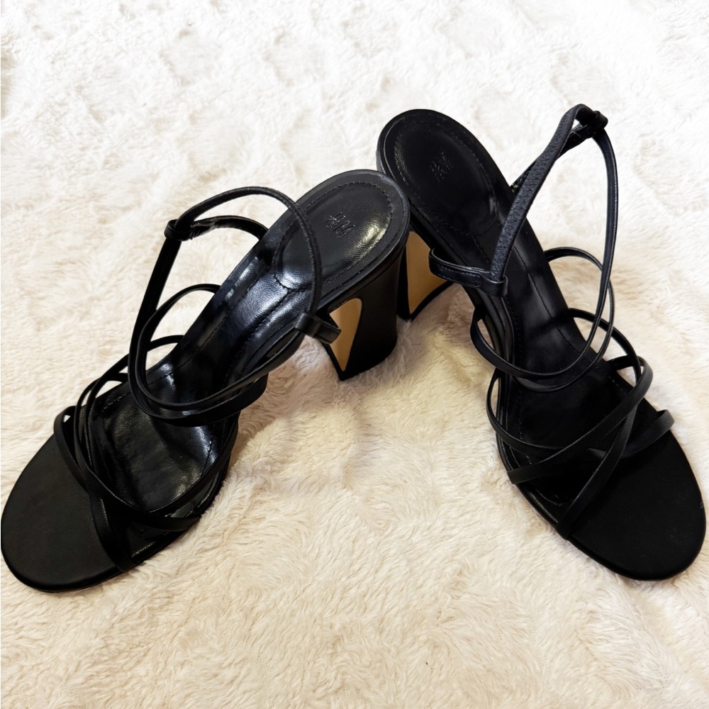 black strappy heels